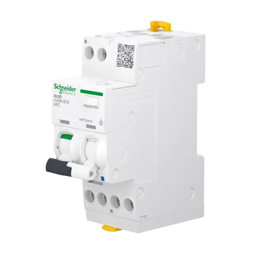 Устройство защиты от дугового пробоя 16A B 6kA, 1P+N, AFDD+AB iC40N ARC Acti9 A9TPD4616