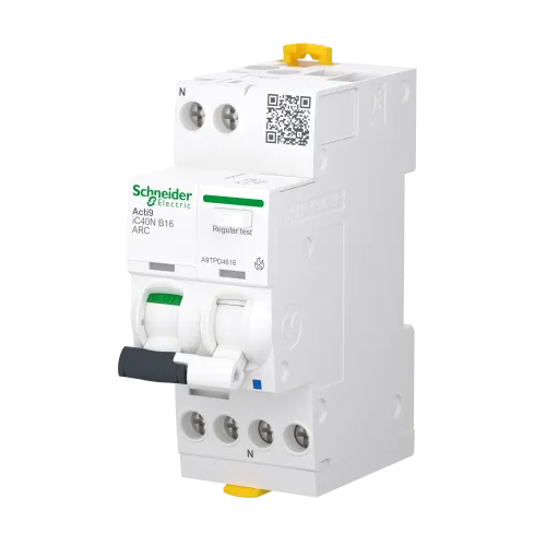 Устройство защиты от дугового пробоя 16A B 6kA, 1P+N, AFDD+AB iC40N ARC Acti9 A9TPD4616