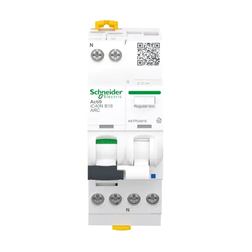 Устройство защиты от дугового пробоя 16A B 6kA, 1P+N, AFDD+AB iC40N ARC Acti9 A9TPD4616