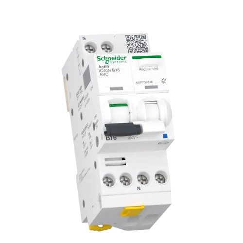 Устройство защиты от дугового пробоя 16A B 6kA, 1P+N, AFDD+AB iC40N ARC Acti9 A9TPD4616