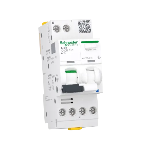 Устройство защиты от дугового пробоя 16A B 6kA, 1P+N, AFDD+AB iC40N ARC Acti9 A9TPD4616