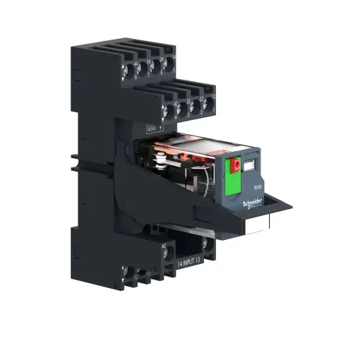 Реле электромеханическое миниатюрное, 2CO, LED, 24В RXM2AB2B7PVM