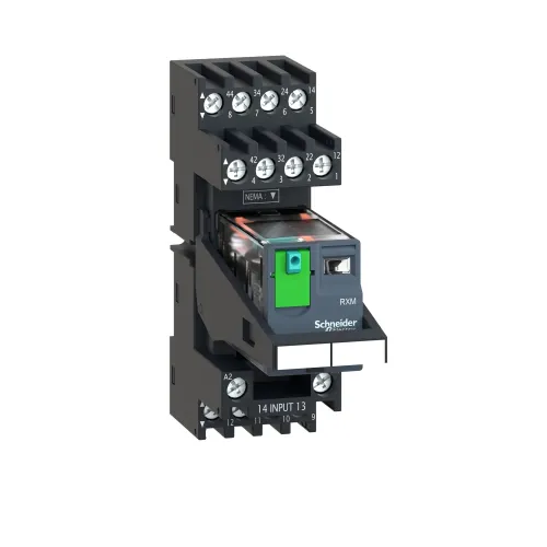 Реле электромеханическое миниатюрное, 4CO, LED, =24В RXM4AB2BDPVM