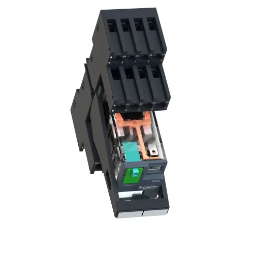 Реле электромеханическое миниатюрное, 4CO, LED, =24В RXM4AB2BDPVM