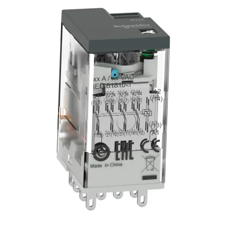 Миниатюрное электромеханическое реле Harmony Easy, 3А, 4CO, с LED, 230В RXM4LB2P7