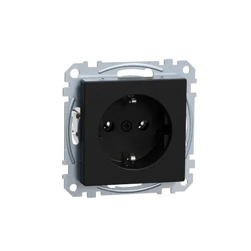 Механизм розетки SCHUKO, Merten System M, Ocean Plastic, матовый чёрный MEG2301-0403