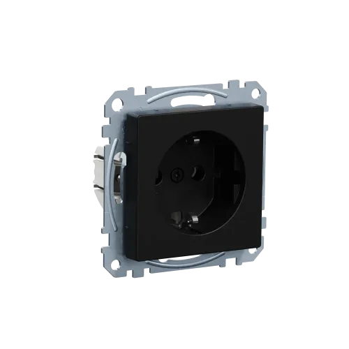 Механизм розетки SCHUKO, Merten System M, Ocean Plastic, матовый чёрный MEG2301-0403