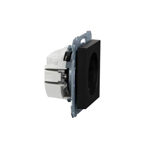 Механизм розетки SCHUKO, Merten System M, Ocean Plastic, матовый чёрный MEG2301-0403