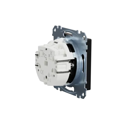 Механизм розетки SCHUKO, Merten System M, Ocean Plastic, матовый чёрный MEG2301-0403