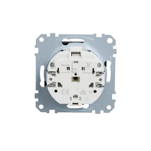 Механизм розетки SCHUKO, Merten System M, Ocean Plastic, матовый чёрный MEG2301-0403