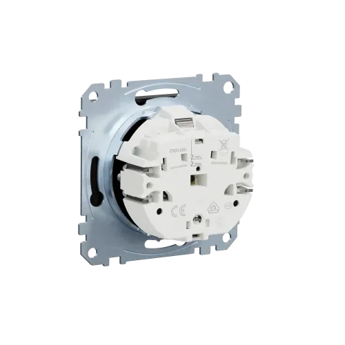 Механизм розетки SCHUKO, Merten System M, Ocean Plastic, матовый чёрный MEG2301-0403