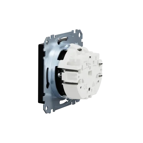 Механизм розетки SCHUKO, Merten System M, Ocean Plastic, матовый чёрный MEG2301-0403