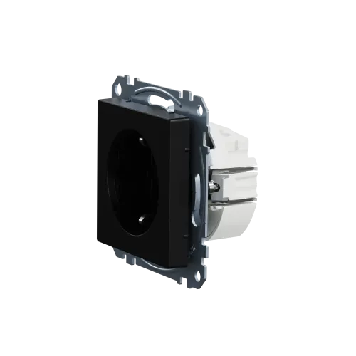 Механизм розетки SCHUKO, Merten System M, Ocean Plastic, матовый чёрный MEG2301-0403