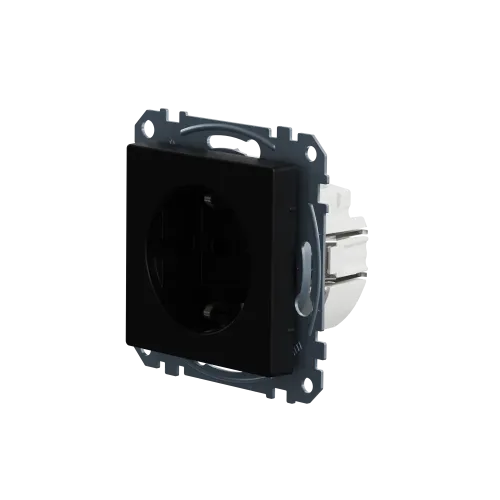 Механизм розетки SCHUKO, Merten System M, Ocean Plastic, матовый чёрный MEG2301-0403