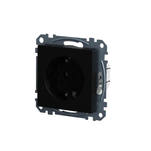 Механизм розетки SCHUKO, Merten System M, Ocean Plastic, матовый чёрный MEG2301-0403