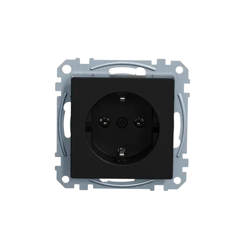 Механизм розетки SCHUKO, Merten System M, Ocean Plastic, матовый чёрный MEG2301-0403