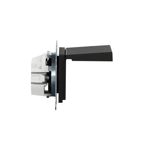 Механизм розетки SCHUKO с крышкой, Merten System M, матовый чёрный MEG2311-0403