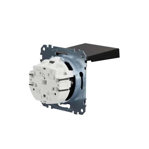 Механизм розетки SCHUKO с крышкой, Merten System M, матовый чёрный MEG2311-0403