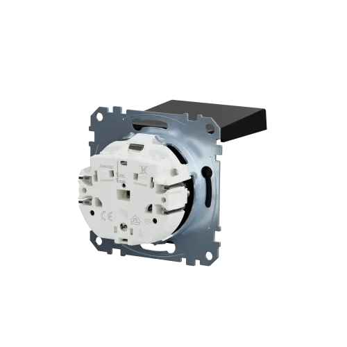Механизм розетки SCHUKO с крышкой, Merten System M, матовый чёрный MEG2311-0403