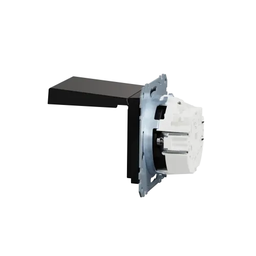 Механизм розетки SCHUKO с крышкой, Merten System M, матовый чёрный MEG2311-0403
