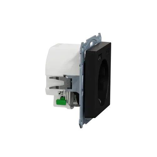 Розетка с двойной USB-зарядкой, 3А, тип A+C, Merten System M, матовый чёрный MEG2367-0403