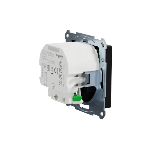 Розетка с двойной USB-зарядкой, 3А, тип A+C, Merten System M, матовый чёрный MEG2367-0403
