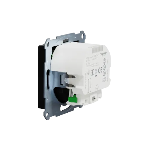 Розетка с двойной USB-зарядкой, 3А, тип A+C, Merten System M, матовый чёрный MEG2367-0403