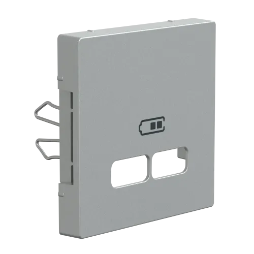 Накладка USB розетки, алюминий, Merten MTN4367-0460