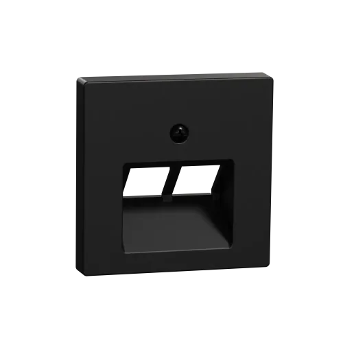 Центральная плата для розетки RJ45, 2 поста, Merten System M, матовый чёрный MEG4522-0403