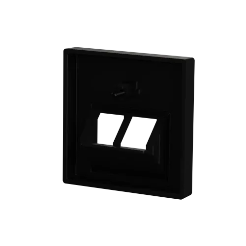 Центральная плата для розетки RJ45, 2 поста, Merten System M, матовый чёрный MEG4522-0403