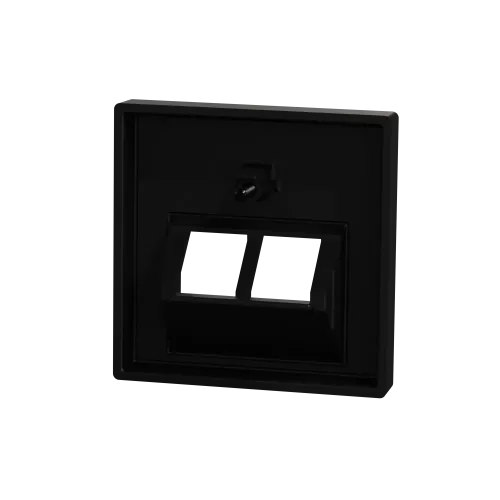 Центральная плата для розетки RJ45, 2 поста, Merten System M, матовый чёрный MEG4522-0403