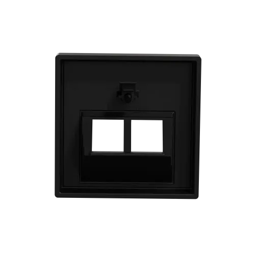 Центральная плата для розетки RJ45, 2 поста, Merten System M, матовый чёрный MEG4522-0403