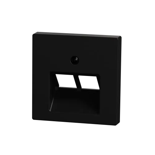 Центральная плата для розетки RJ45, 2 поста, Merten System M, матовый чёрный MEG4522-0403