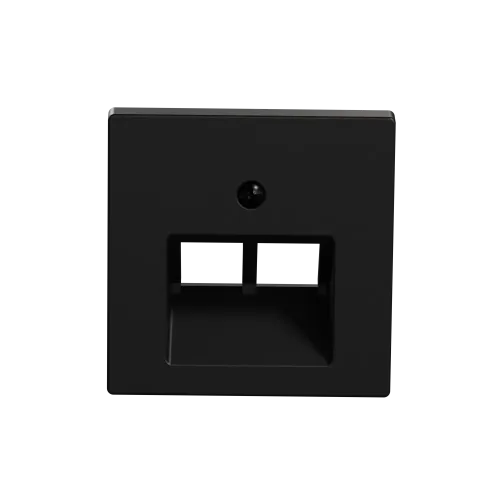 Центральная плата для розетки RJ45, 2 поста, Merten System M, матовый чёрный MEG4522-0403