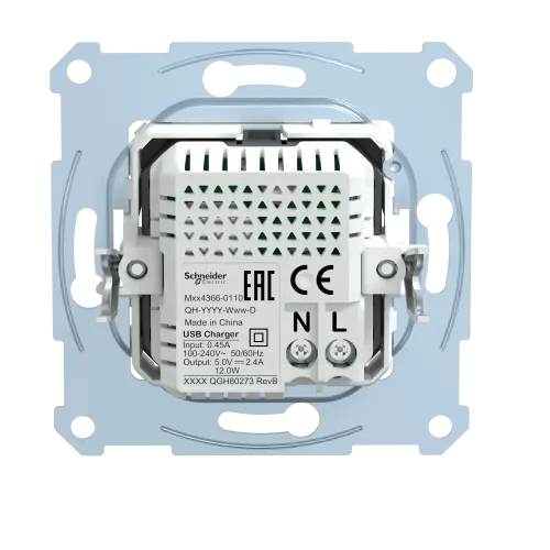 Механизм USB-зарядки Merten, A+C, 2,4А MTN4366-0110