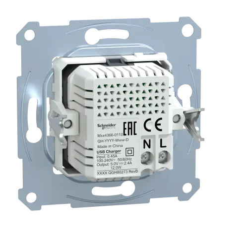 Механизм USB-зарядки Merten, A+C, 2,4А MTN4366-0110