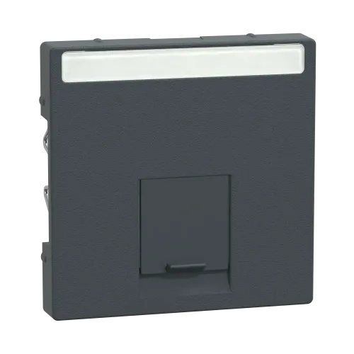 Накладка компьютерной розетки RJ45, одинарная, антрацит, Merten MTN465814