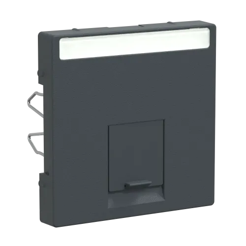 Накладка компьютерной розетки RJ45, одинарная, антрацит, Merten MTN465814