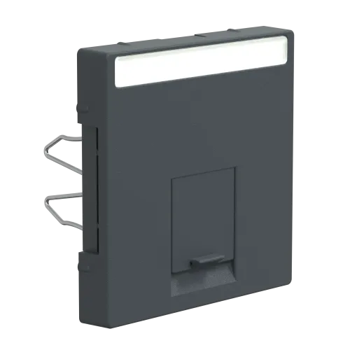 Накладка компьютерной розетки RJ45, одинарная, антрацит, Merten MTN465814