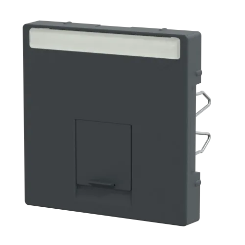 Накладка компьютерной розетки RJ45, одинарная, антрацит, Merten MTN465814