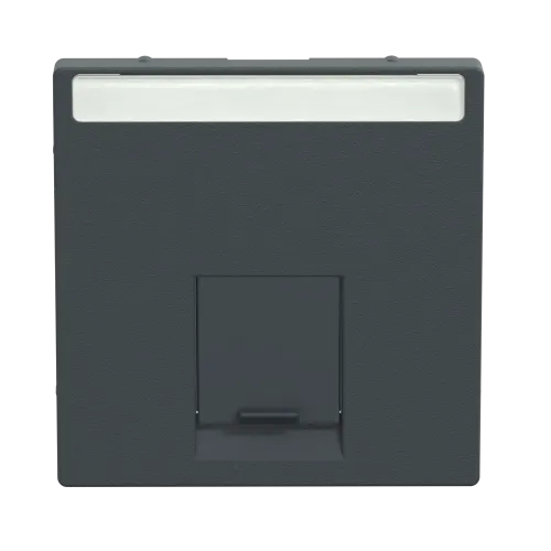 Накладка компьютерной розетки RJ45, одинарная, антрацит, Merten MTN465814