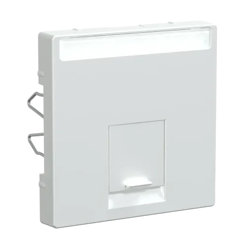 Накладка компьютерной розетки RJ45, одинарная, алюминий, Merten MTN465860