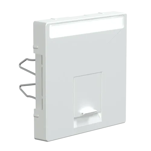 Накладка компьютерной розетки RJ45, одинарная, алюминий, Merten MTN465860