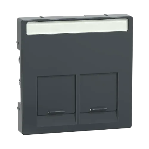 Накладка компьютерной розетки RJ45, двойная, антрацит, Merten MTN466514