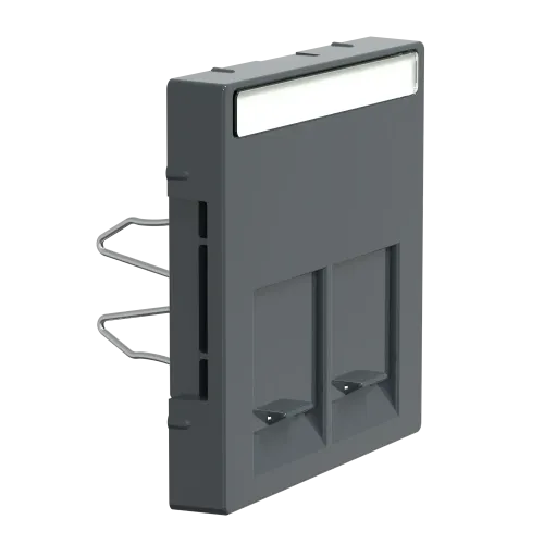 Накладка компьютерной розетки RJ45, двойная, антрацит, Merten MTN466514
