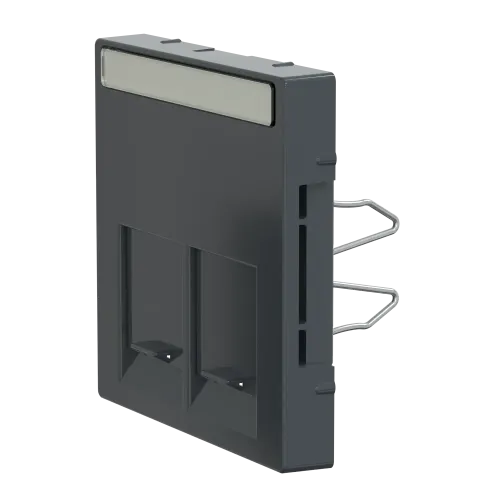Накладка компьютерной розетки RJ45, двойная, антрацит, Merten MTN466514