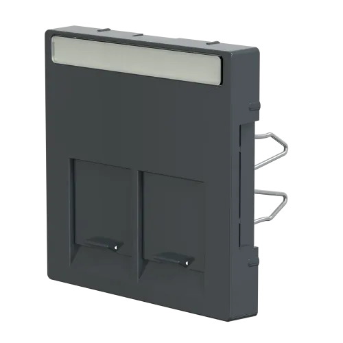 Накладка компьютерной розетки RJ45, двойная, антрацит, Merten MTN466514