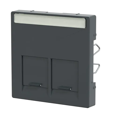 Накладка компьютерной розетки RJ45, двойная, антрацит, Merten MTN466514