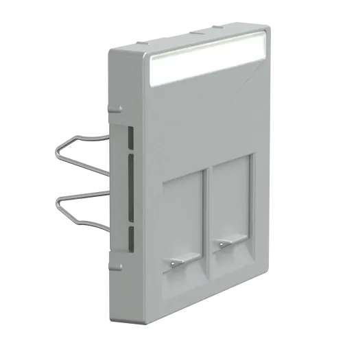 Накладка компьютерной розетки RJ45, двойная, алюминий, Merten MTN466560