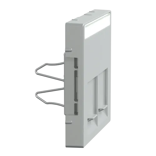 Накладка компьютерной розетки RJ45, двойная, алюминий, Merten MTN466560